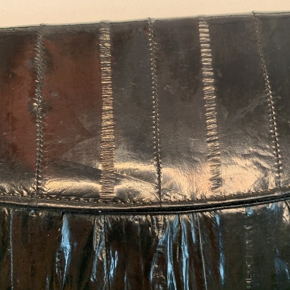 Vintage 1970s Eel Skin Clutch Hamdbag - Picture 3 of 7
